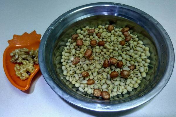 花生核桃豆浆的做法图解1