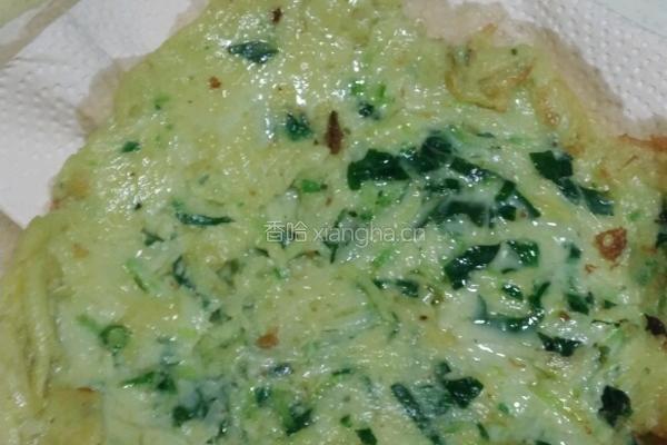 青罗卜菠菜鸡蛋煎饼的做法图解6