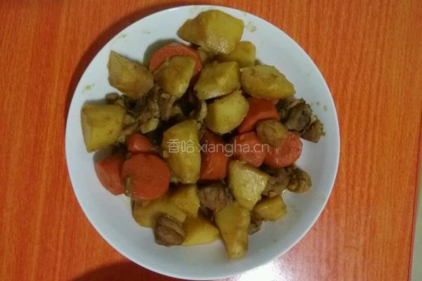 土豆胡萝卜烧鸡丁的做法图解7
