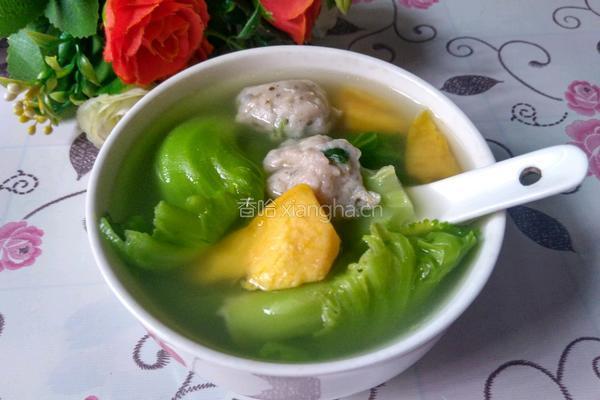 芥菜番薯鲮鱼丸汤的做法图解8