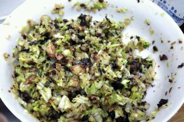 白菜剩扣肉包子的做法图解8