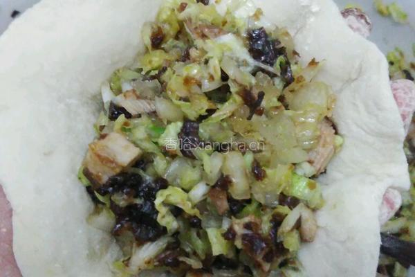 白菜剩扣肉包子的做法图解12