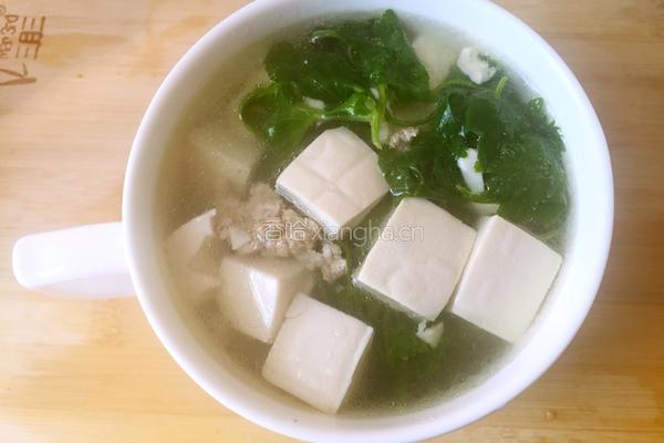 芹菜豆腐肉末汤的做法图解5