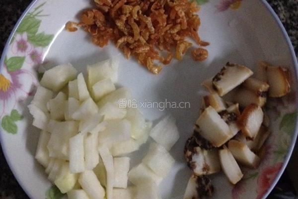 菜果虾米鲜味焗饭的做法图解1