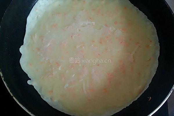胡萝卜鸡蛋火腿卷的做法图解5