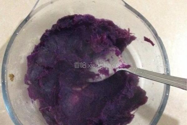 紫薯糯米糕的做法图解2