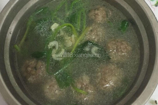 菠菜肉丸汤的做法图解5