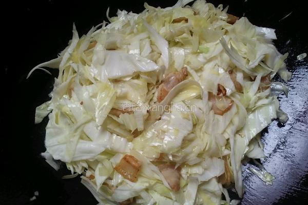 包菜炒肉的做法图解5