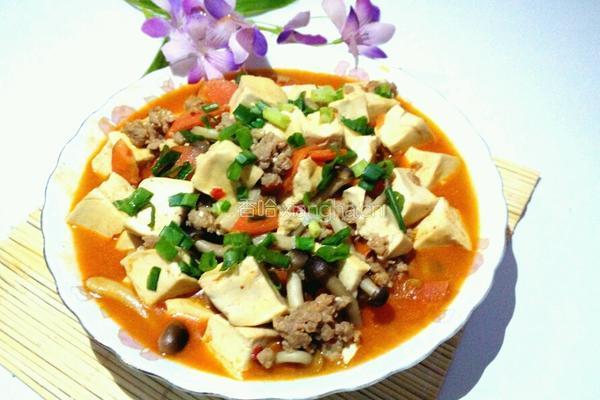 蟹味菇烩豆腐（改良版麻婆豆腐）