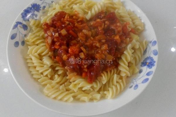 杏鲍菇香肠螺旋意面