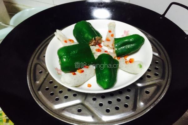 竹荪青椒酿的做法图解6