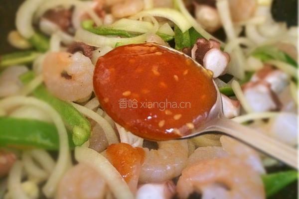 泰国风味炒章鱼虾仁的做法图解8