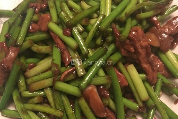 肉丝蒜台的做法图解4
