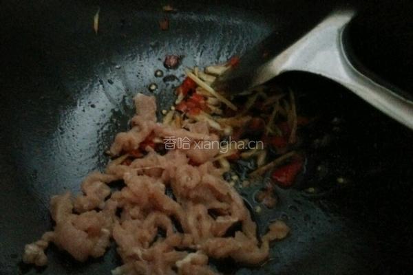 剁椒炒白菜干肉丝的做法图解6