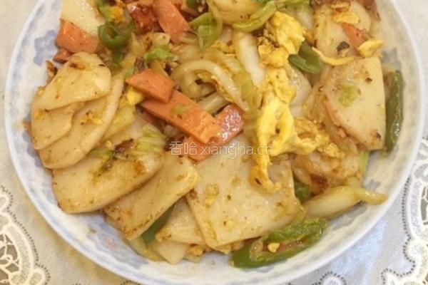 鸡蛋火腿炒年糕的做法图解7