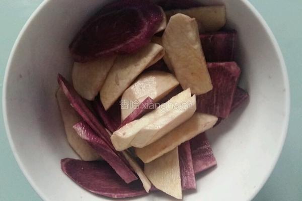 红薯紫薯扣肉的做法图解2