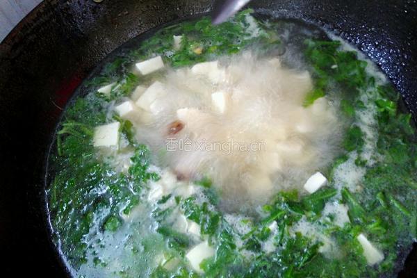 荠菜豆腐汤的做法图解11