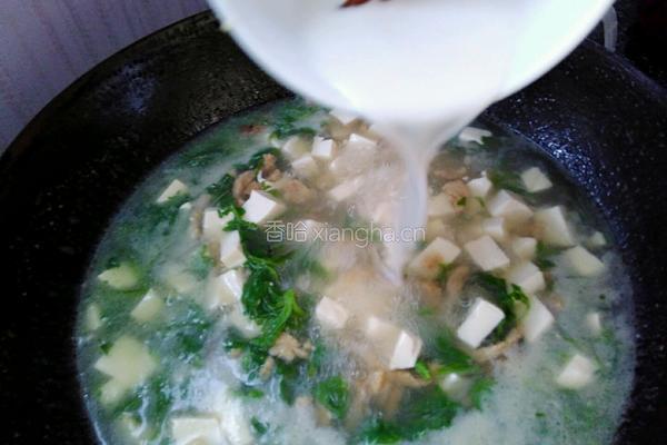 荠菜豆腐汤的做法图解14