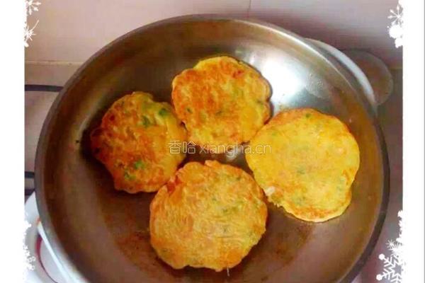 青椒火腿虾仁鸡蛋饼的做法图解3