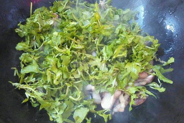 荠菜肉丝炒年糕的做法图解11