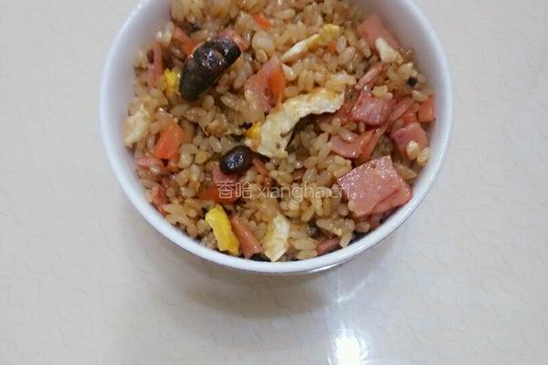 香菇火腿蛋炒饭的做法图解7
