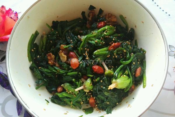 炝拌菠菜的做法图解4