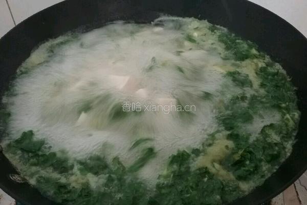 荠菜豆腐汤的做法图解3