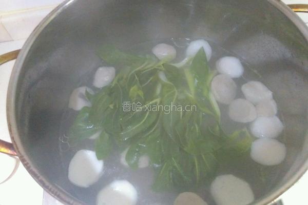 菜心丸子汤的做法图解5