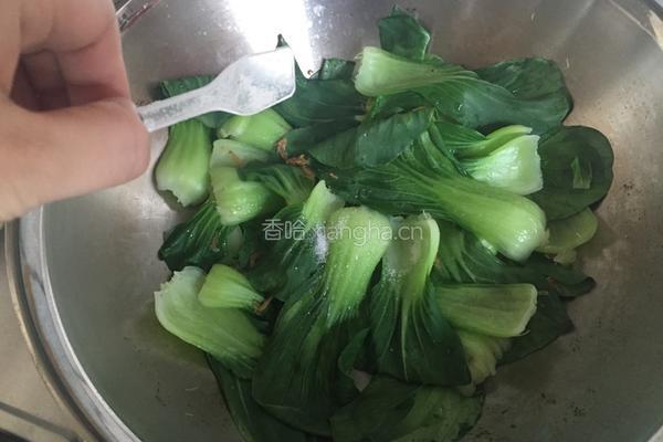 虾皮油菜的做法图解7