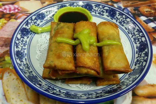 荠菜虾仁春卷（芥末味）的做法图解12