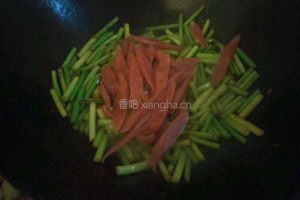 蒜苔腊肠的做法图解3