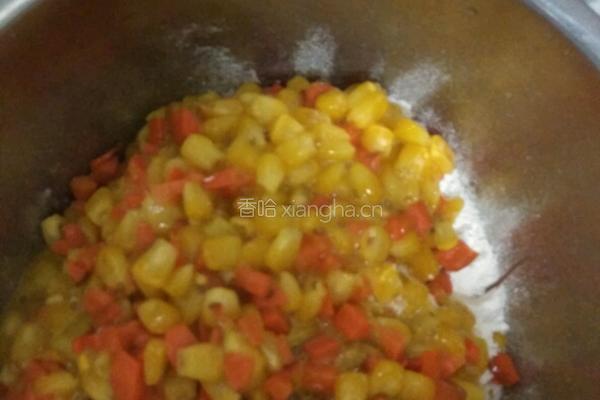 玉米胡萝卜饼的做法图解6