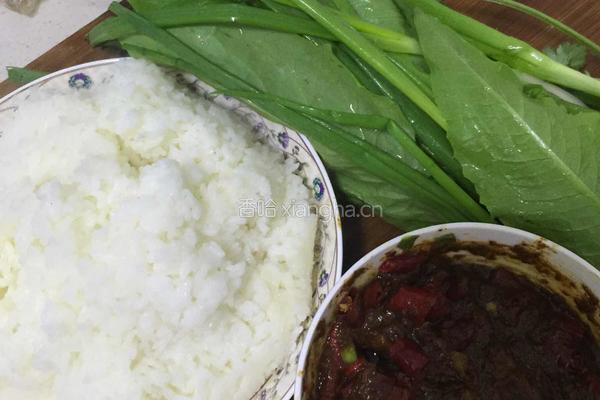青菜拌米饭的做法图解1