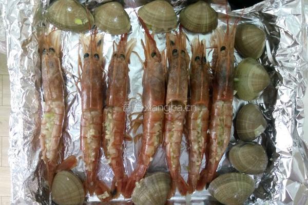 蒜蓉烤阿根廷红虾的做法图解3