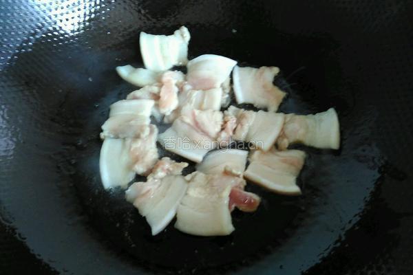 大蒜白干炒肉片的做法图解3