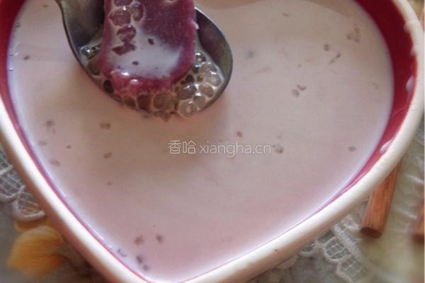 红豆牛奶紫薯西米露的做法图解7