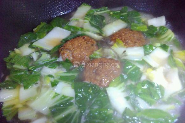 青菜肉圆粉丝煲的做法图解5