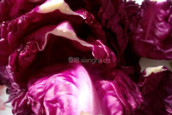 紫甘蓝甜馒头的做法图解2