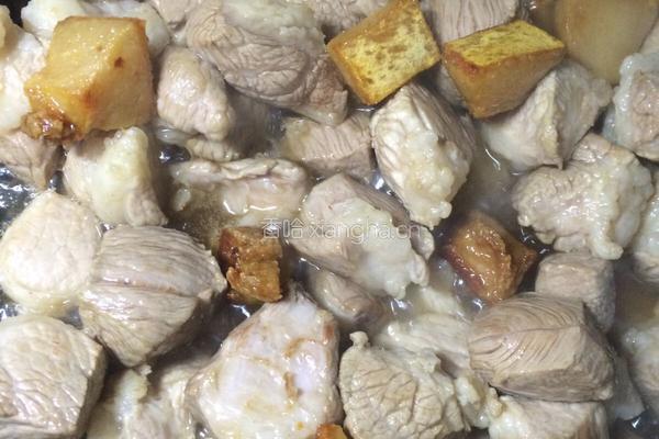 豆参烧肉的做法图解3