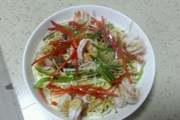 海鲜葱油干豆腐