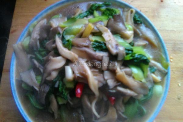 青菜炒蘑菇
