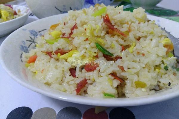腊肠鸡蛋炒饭的做法图解6