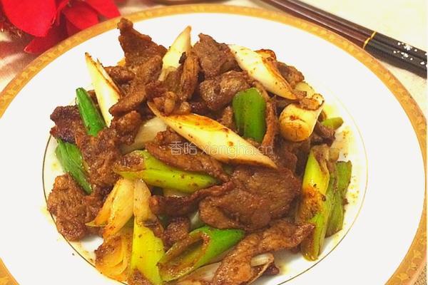 大葱炒孜然羊肉