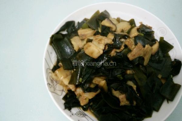 海带香菇炒五花肉的做法图解7