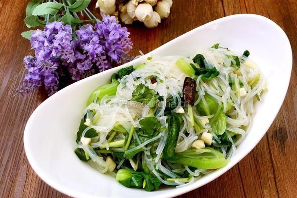 椒油粉丝油菜的做法图解5
