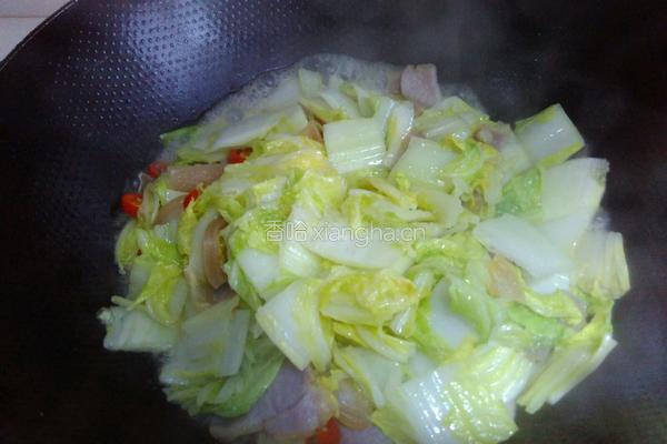 大白菜炒咸肉的做法图解7