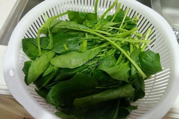 素炒菠菜的做法图解1