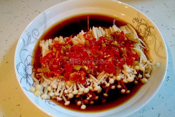 剁椒蒸金针菇的做法图解6