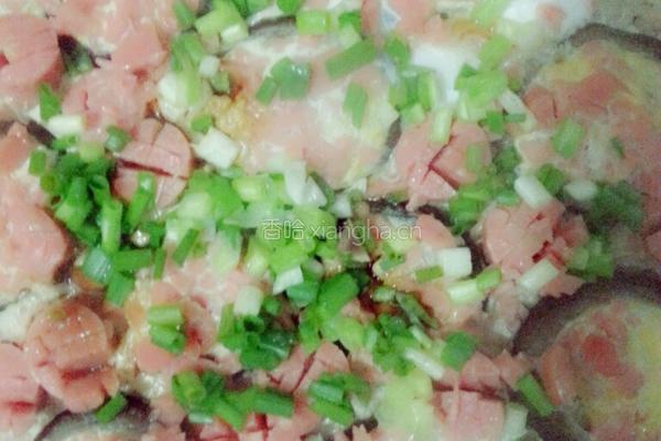 肉末香菇蒸鸭蛋火腿的做法图解10