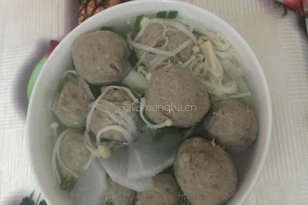 金针菇萝卜牛筋丸汤的做法图解7